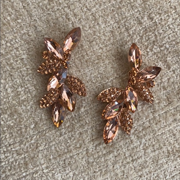 SOLD Rose Gold Gem Stone Earrings - Picture 3 of 11